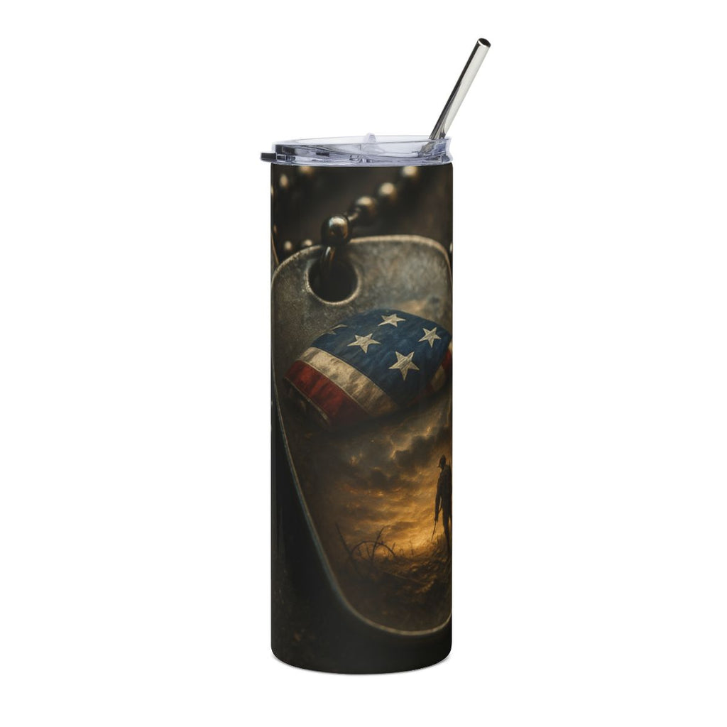 20oz Military Dad Stainless Steel Tumbler - 'Homecoming' Family Portrait Design