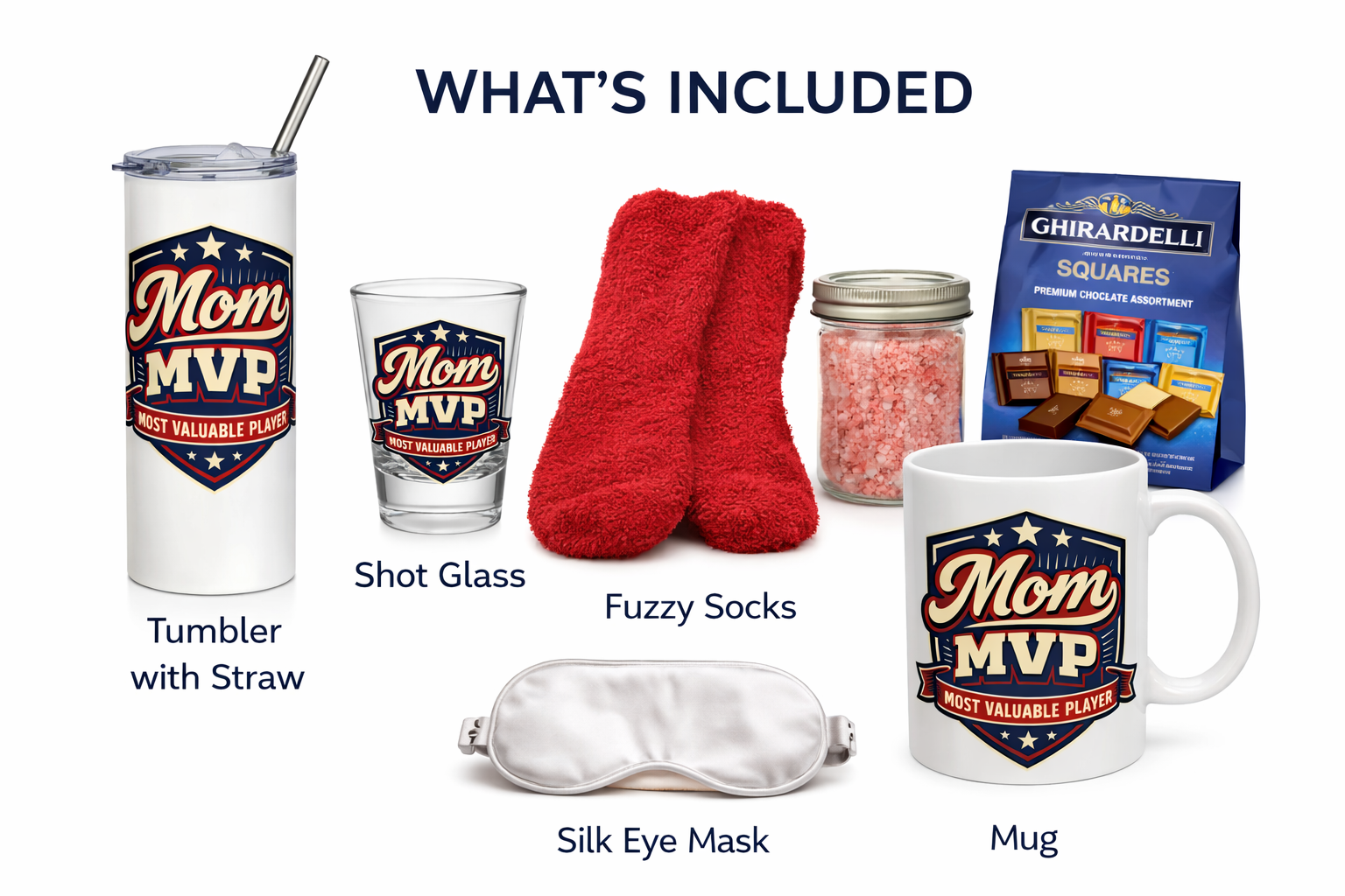Mom MVP Gift Basket | Mug Tumbler Socks Spa Set