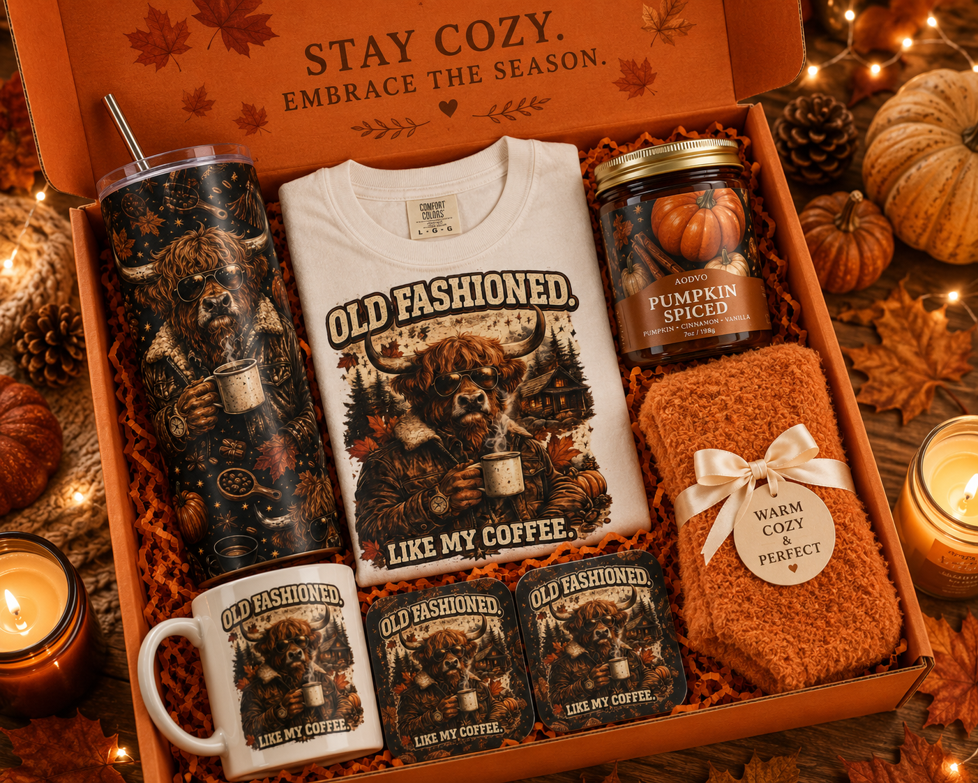 Old Fashioned Coffee Lover Fall Comfort Gift Box ☕🍂