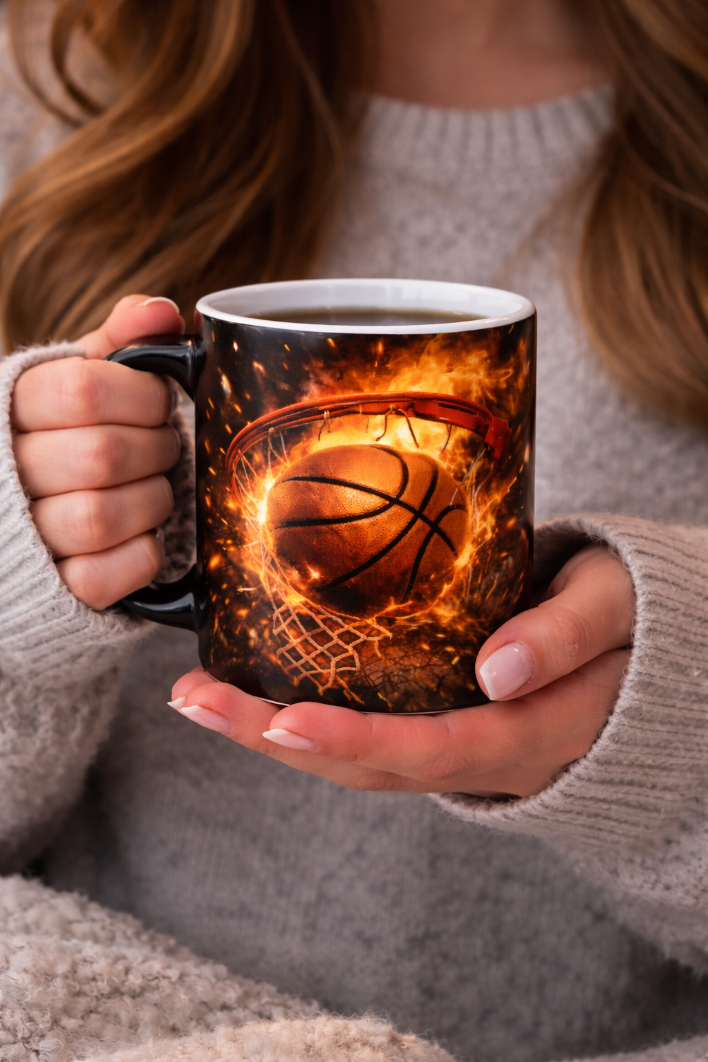 Basketball Fan Bundle Shirt Mug Tumbler Set Sports Gift Cozy Cocoa Kit