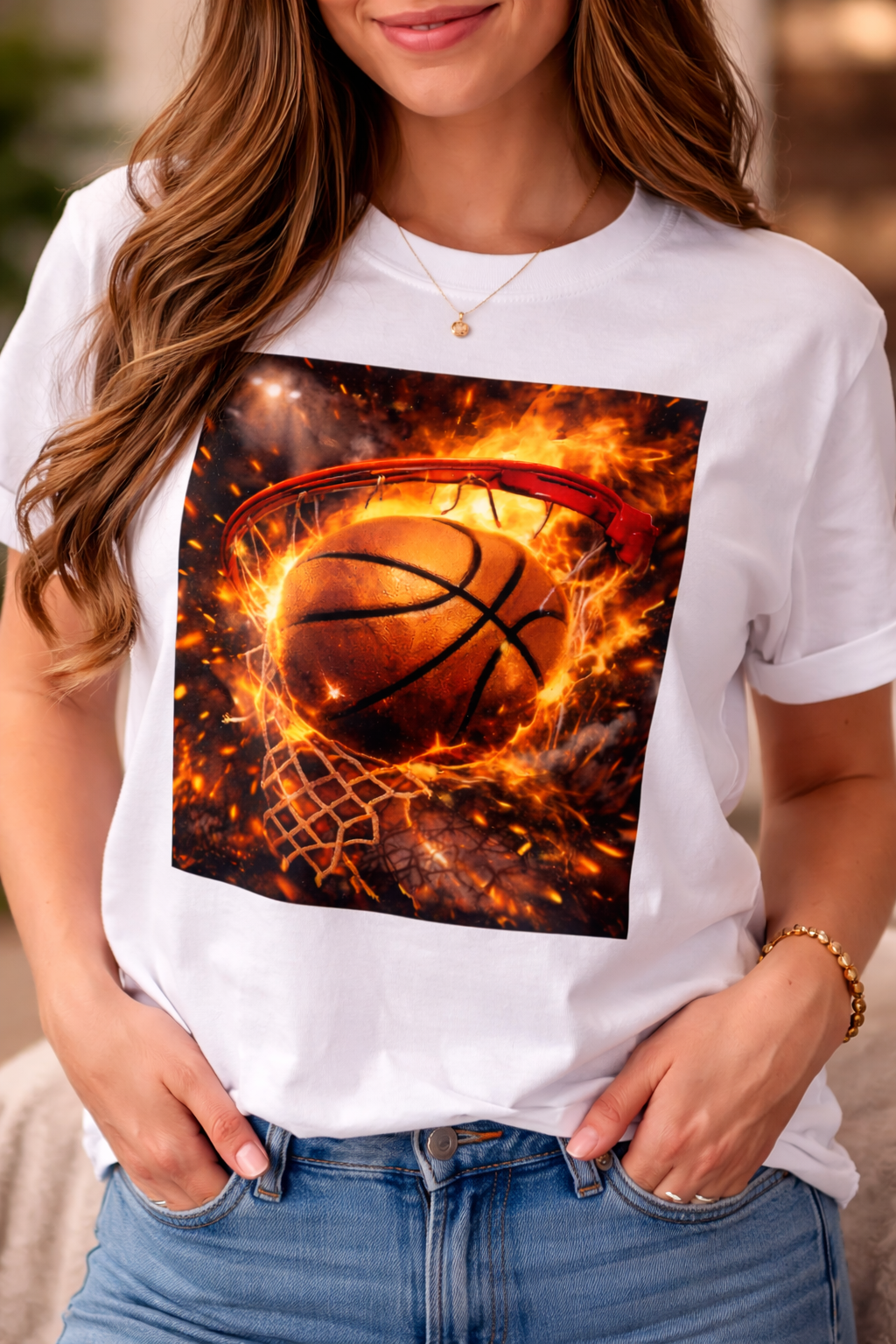 Basketball Fan Bundle Shirt Mug Tumbler Set Sports Gift Cozy Cocoa Kit