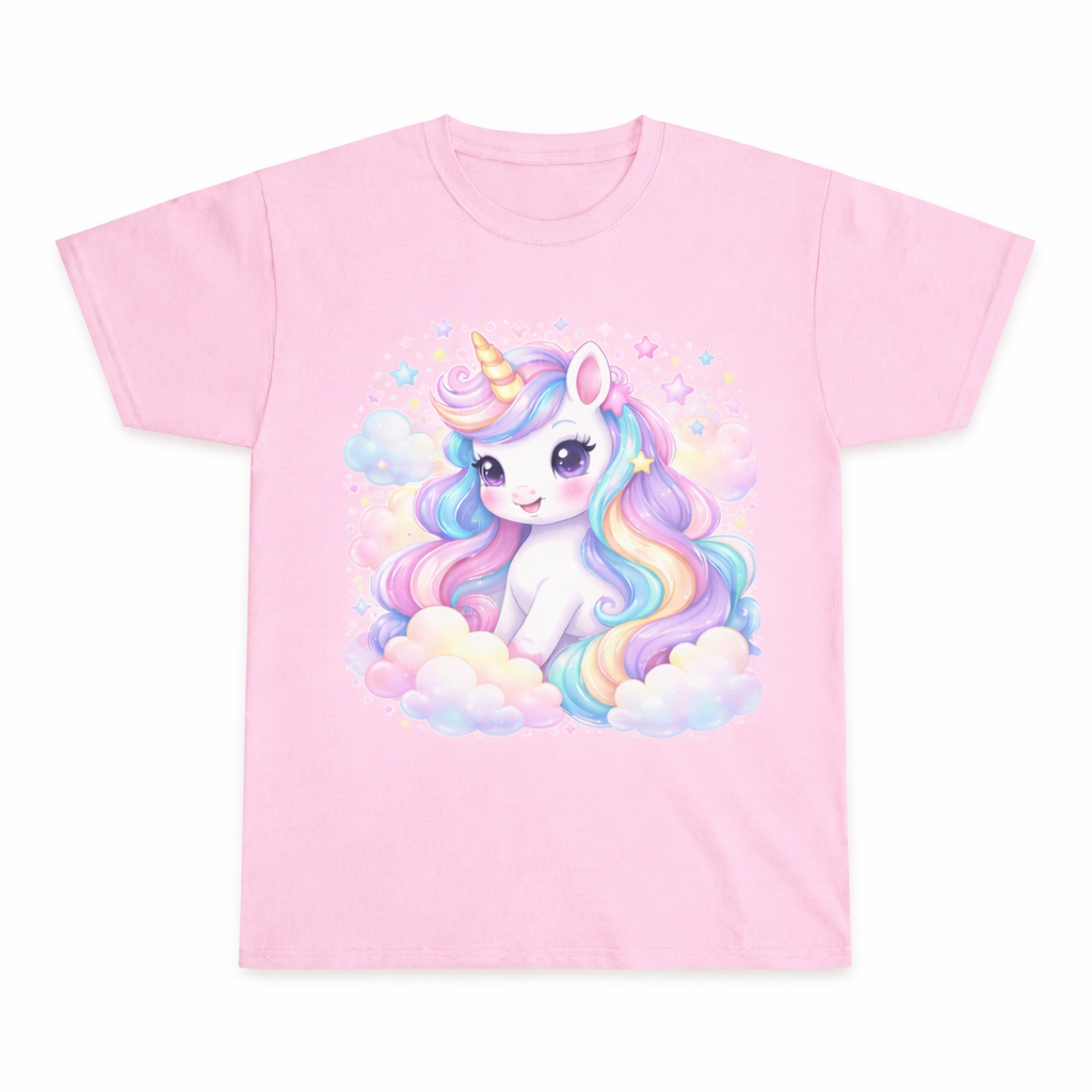 Cute Rainbow Unicorn Kids T-Shirt – Girls Unicorn Shirt, Pastel Magical Unicorn Tee, Toddler & Youth Graphic Tee, Birthday Gift for Girls