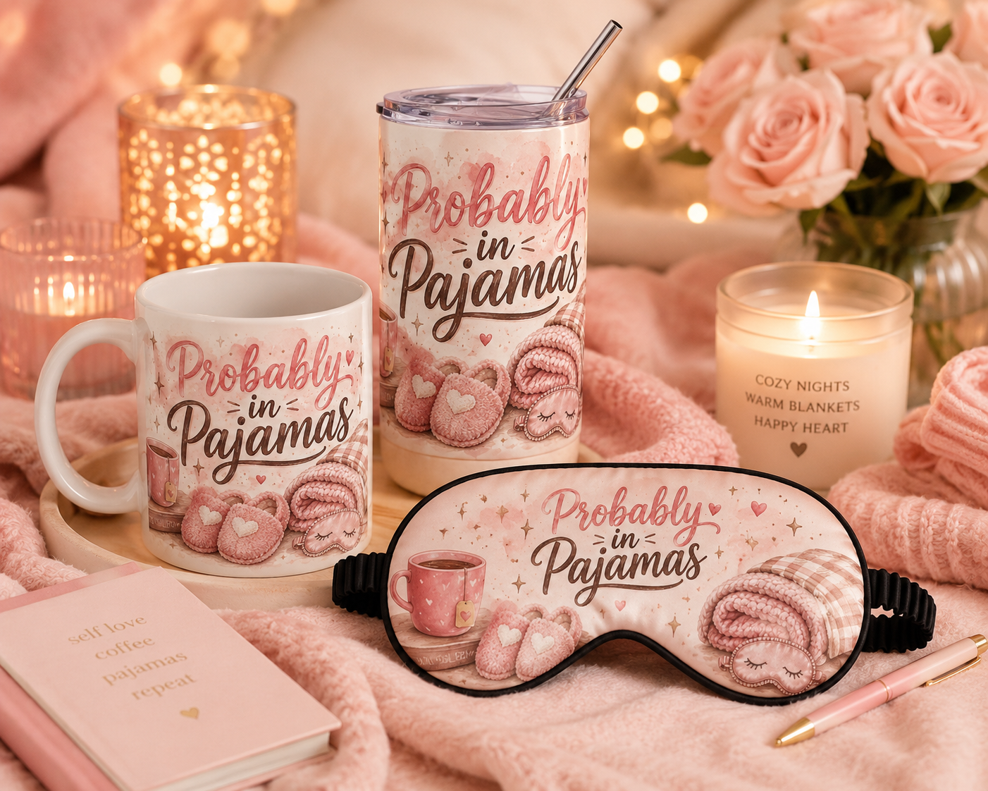 Custom Mother’s Day Spa Gift Basket | Personalized Mom Gift Box with Mug & Tumbler | Pink Self Care Basket for Mom
