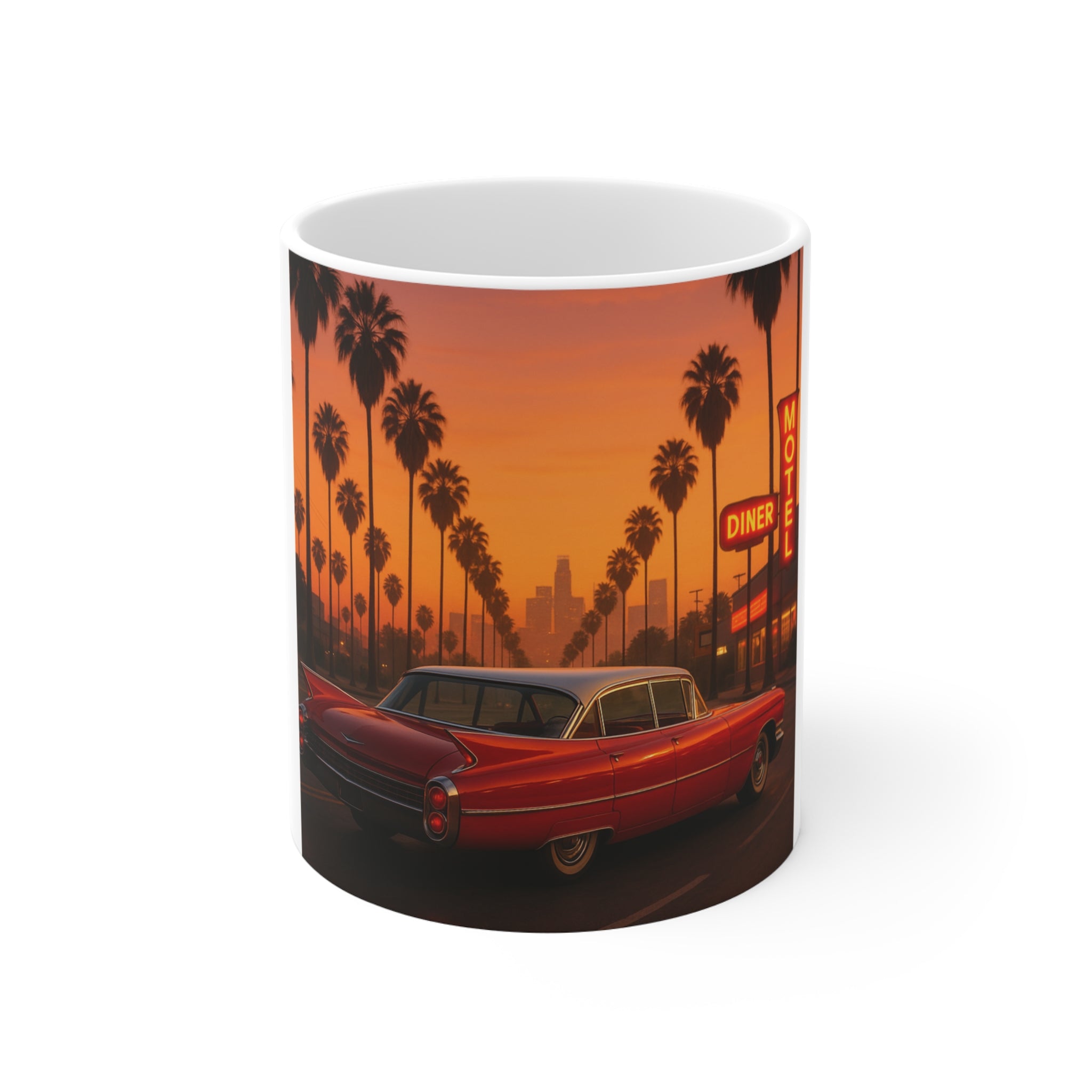Palm Sunset Classic Car Mug