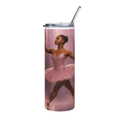 Ballet Ballerina Stainless Steel Tumbler — 20oz Pink Dance Travel Cup