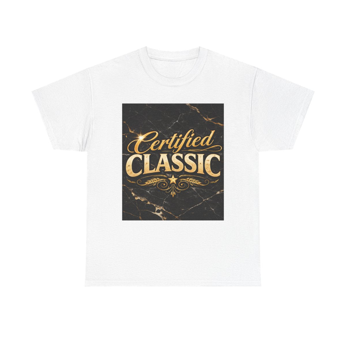 Certified Classic Gold Marble T-Shirt | Luxury Birthday Tee for Men | Vintage Style Graphic Shirt
