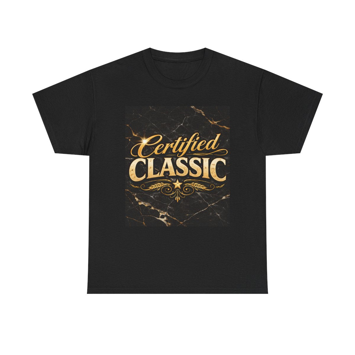 Certified Classic Gold Marble T-Shirt | Luxury Birthday Tee for Men | Vintage Style Graphic Shirt