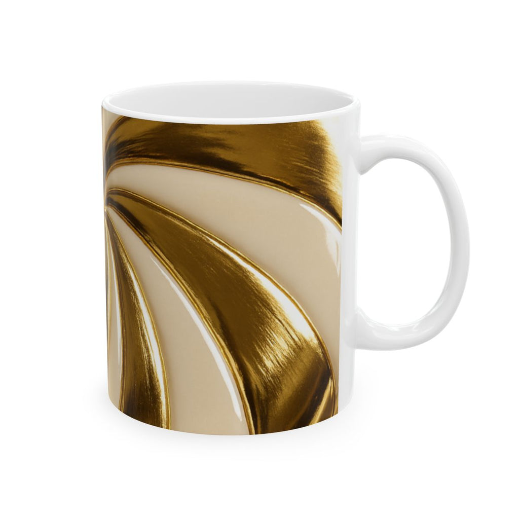 Golden Swirl Ceramic Mug — Metallic Spiral Coffee Cup (11oz & 15oz)