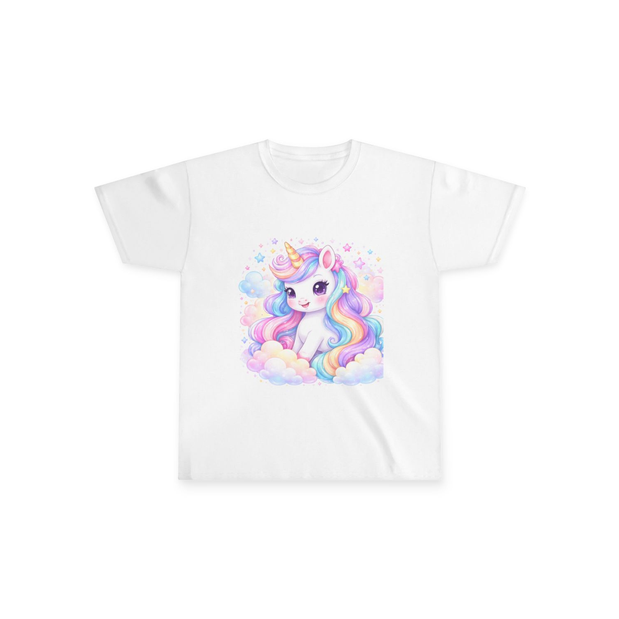 Cute Rainbow Unicorn Kids T-Shirt – Girls Unicorn Shirt, Pastel Magical Unicorn Tee, Toddler & Youth Graphic Tee, Birthday Gift for Girls