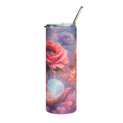 20oz Heart Jar Stainless Steel Tumbler — Dreamy Floral Magic Design