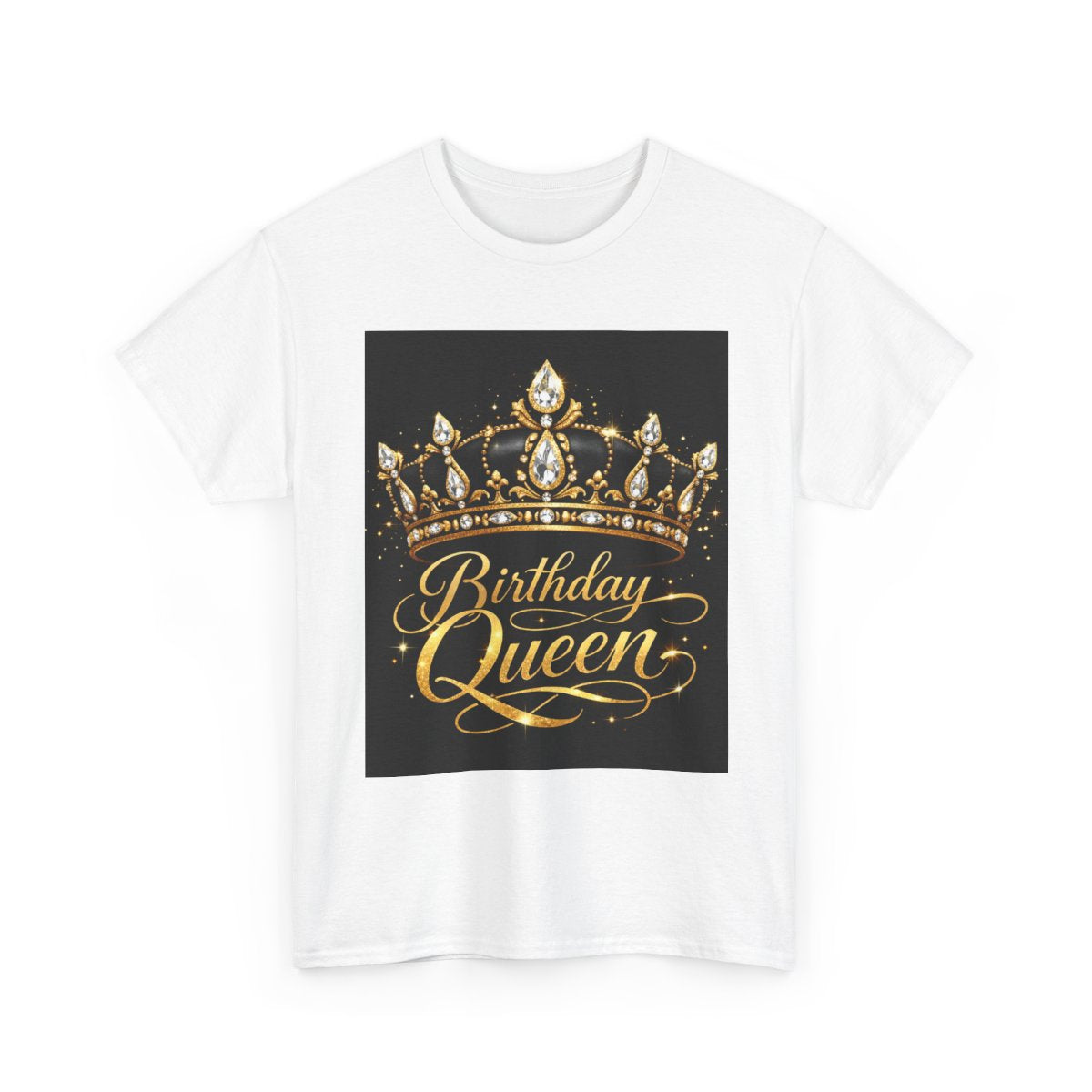 Birthday Queen Luxe Gold Crown T-Shirt | Glam Birthday Outfit for Women | Sparkle Party Tee