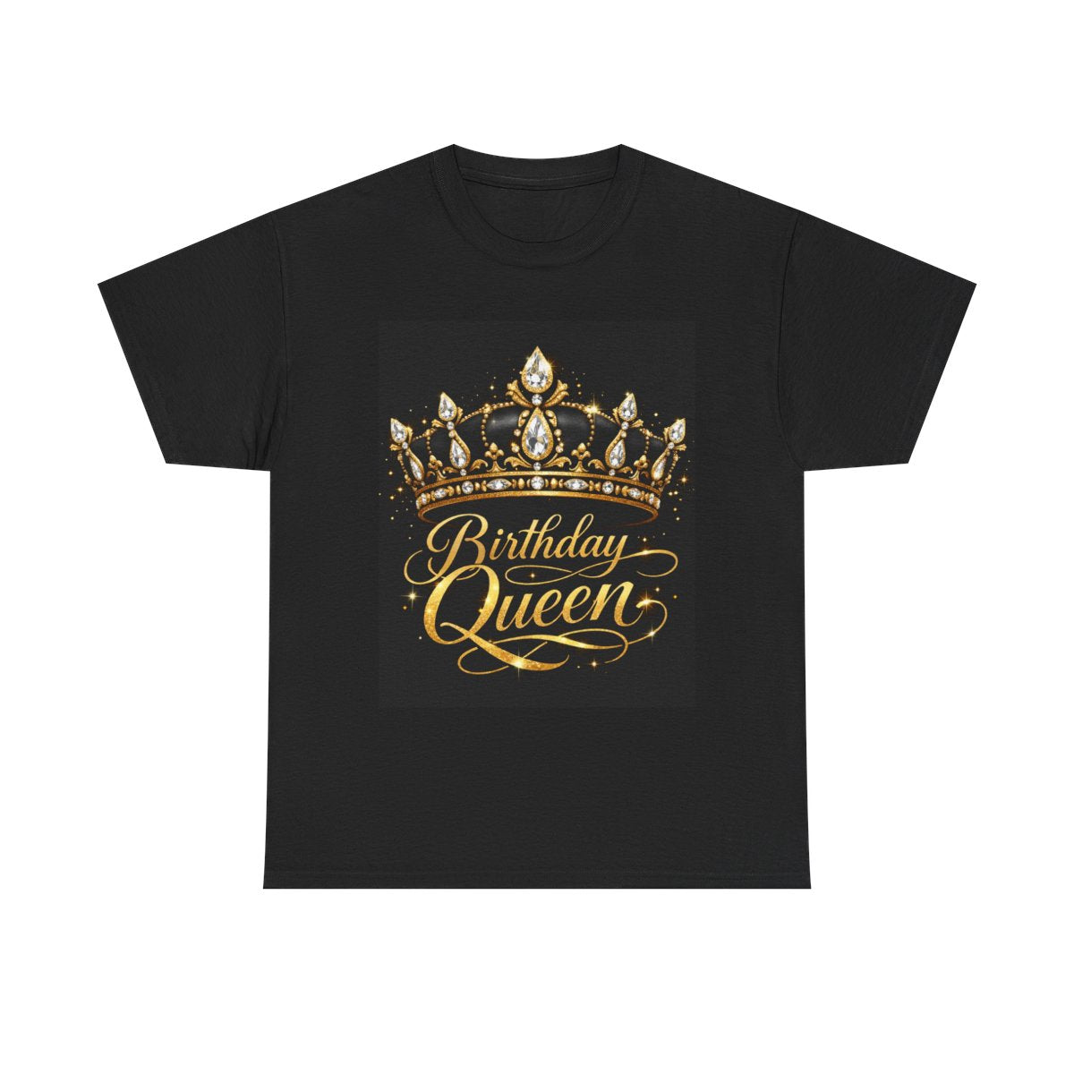 Birthday Queen Luxe Gold Crown T-Shirt | Glam Birthday Outfit for Women | Sparkle Party Tee